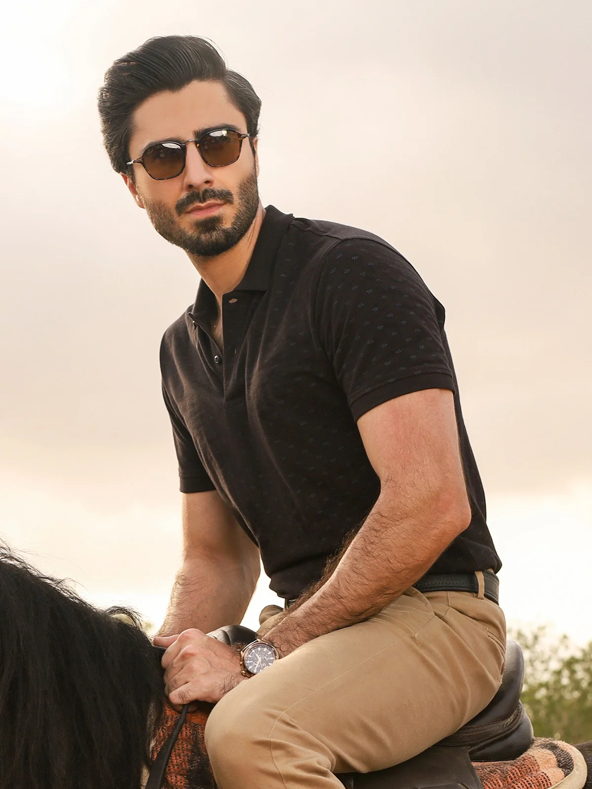 Men's Black Polo Shirt - EMTPS20-019 - Image 4