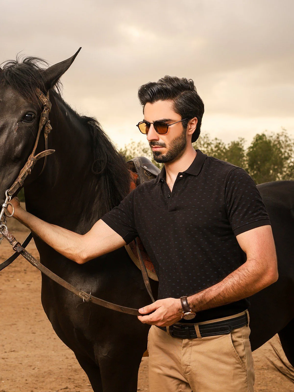 Men's Black Polo Shirt - EMTPS20-019 - Image 5