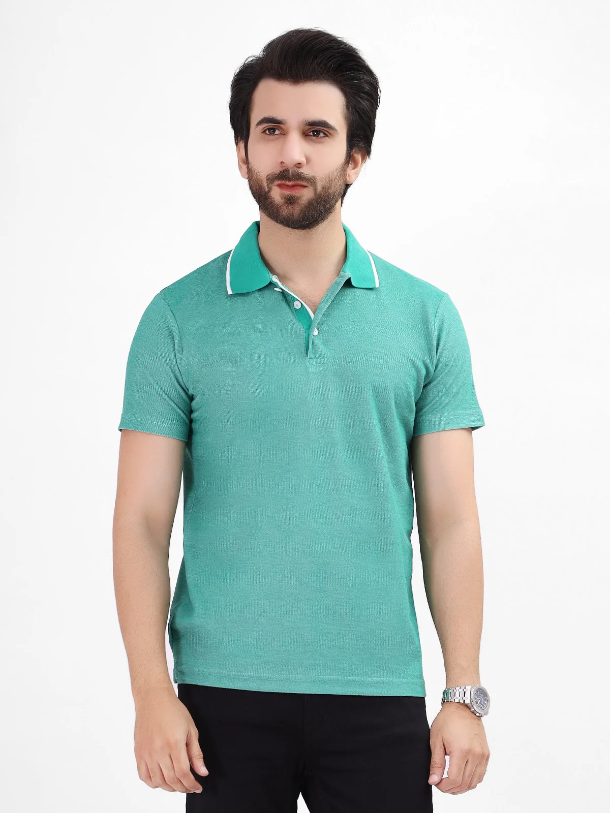 Men's Green Polo Shirt - EMTPS21-001 - Image 3
