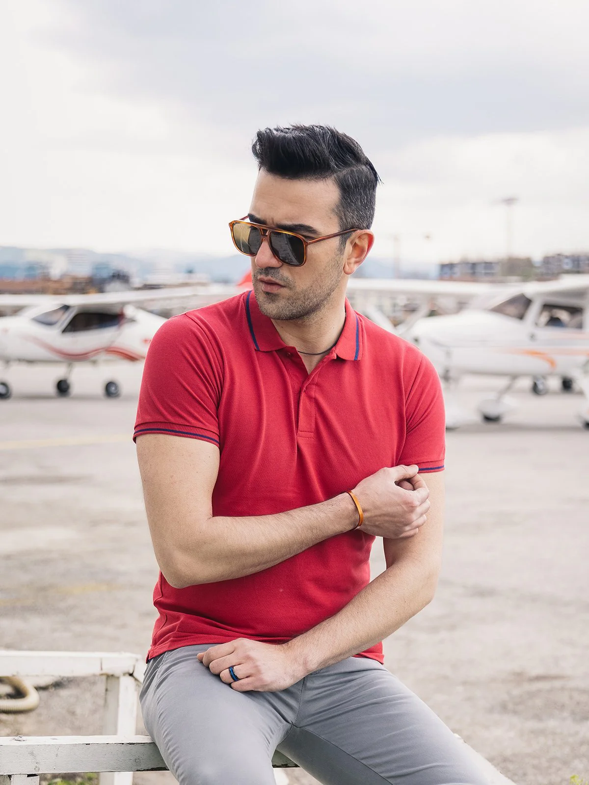 Men's Red Polo Shirt - EMTPS21-003 - Image 5