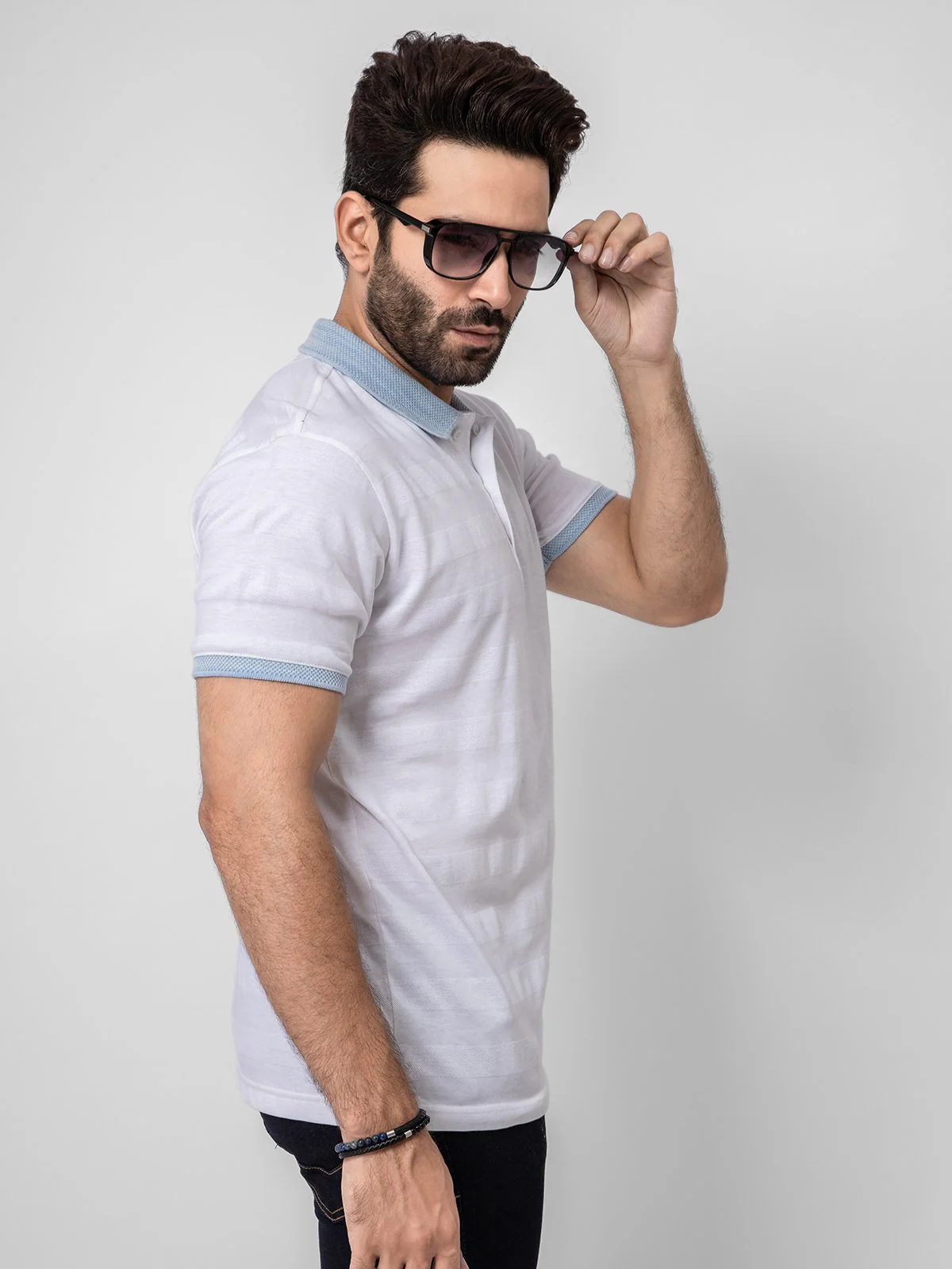 Men's White Polo Shirt - EMTPS21-004 - Image 2