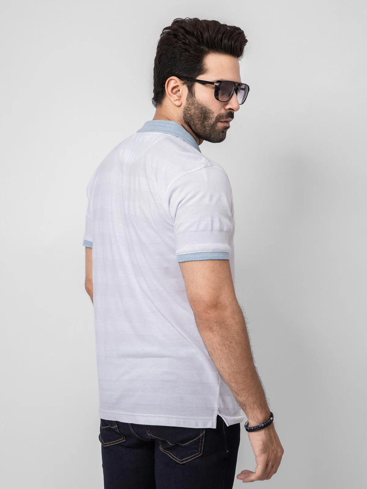 Men's White Polo Shirt - EMTPS21-004 - Image 3