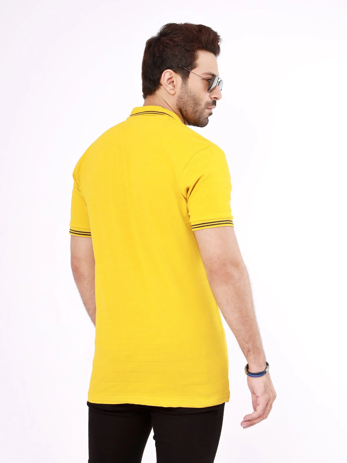 Men's Yellow Polo Shirt - EMTPS21-005 - Image 3