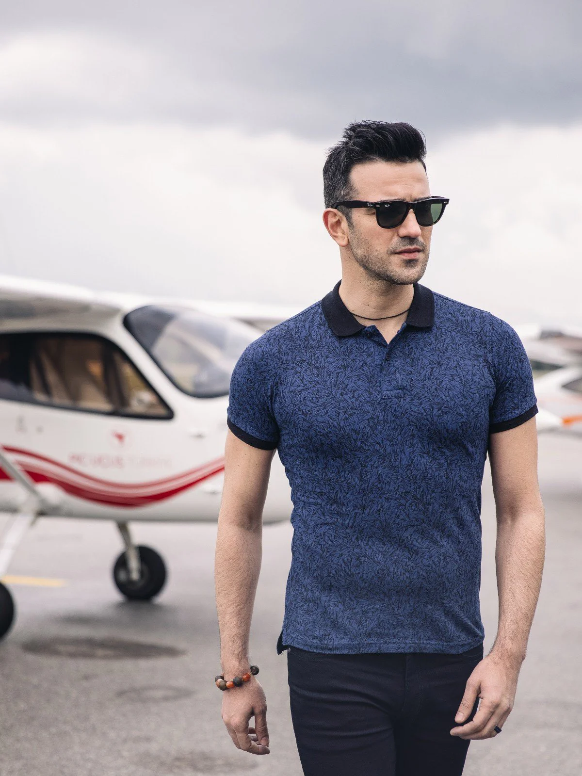 Men's Blue Polo Shirt - EMTPS21-009 - Image 2