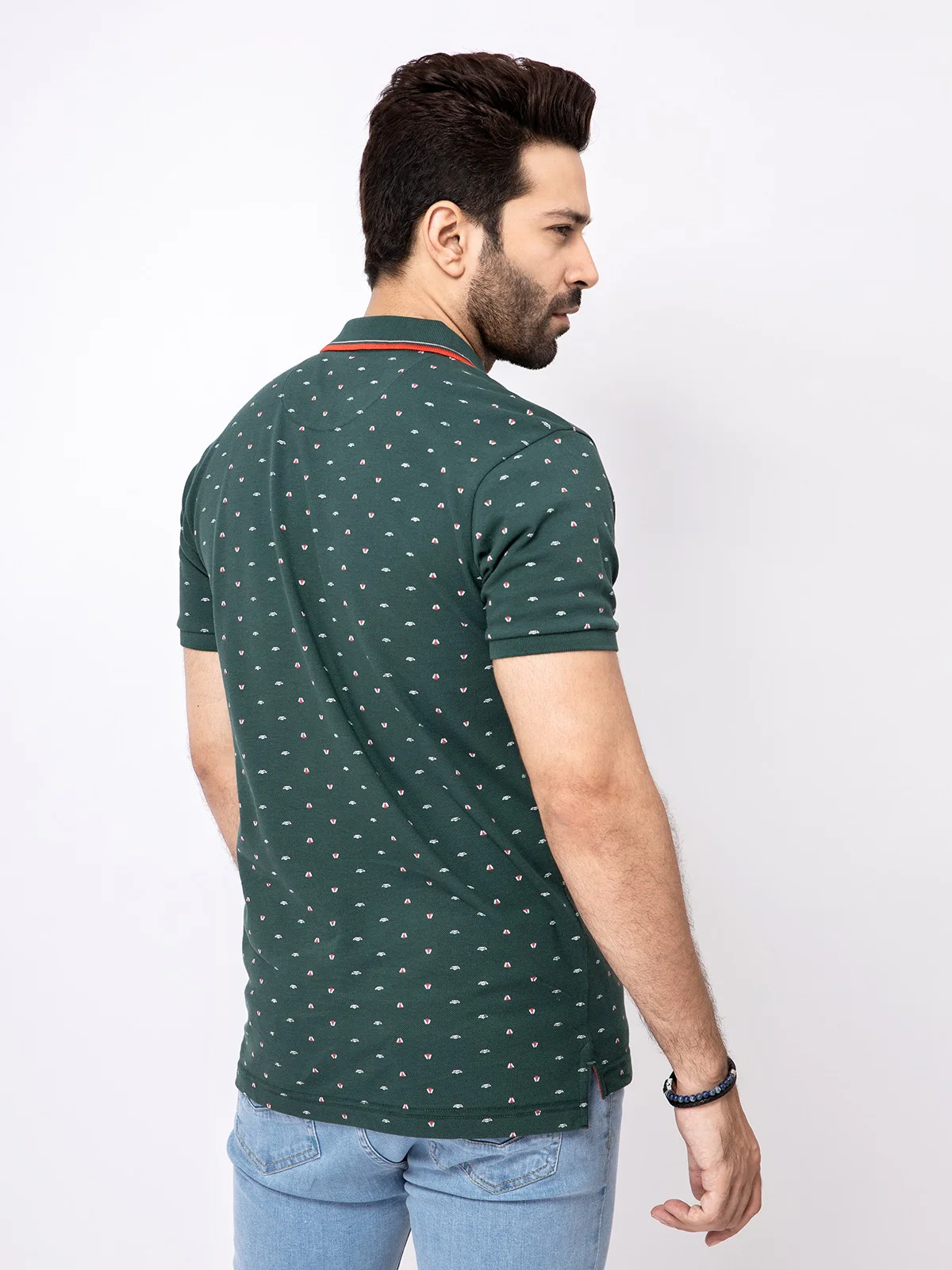 Men's Dark Green Polo Shirt - EMTPS21-010 - Image 3
