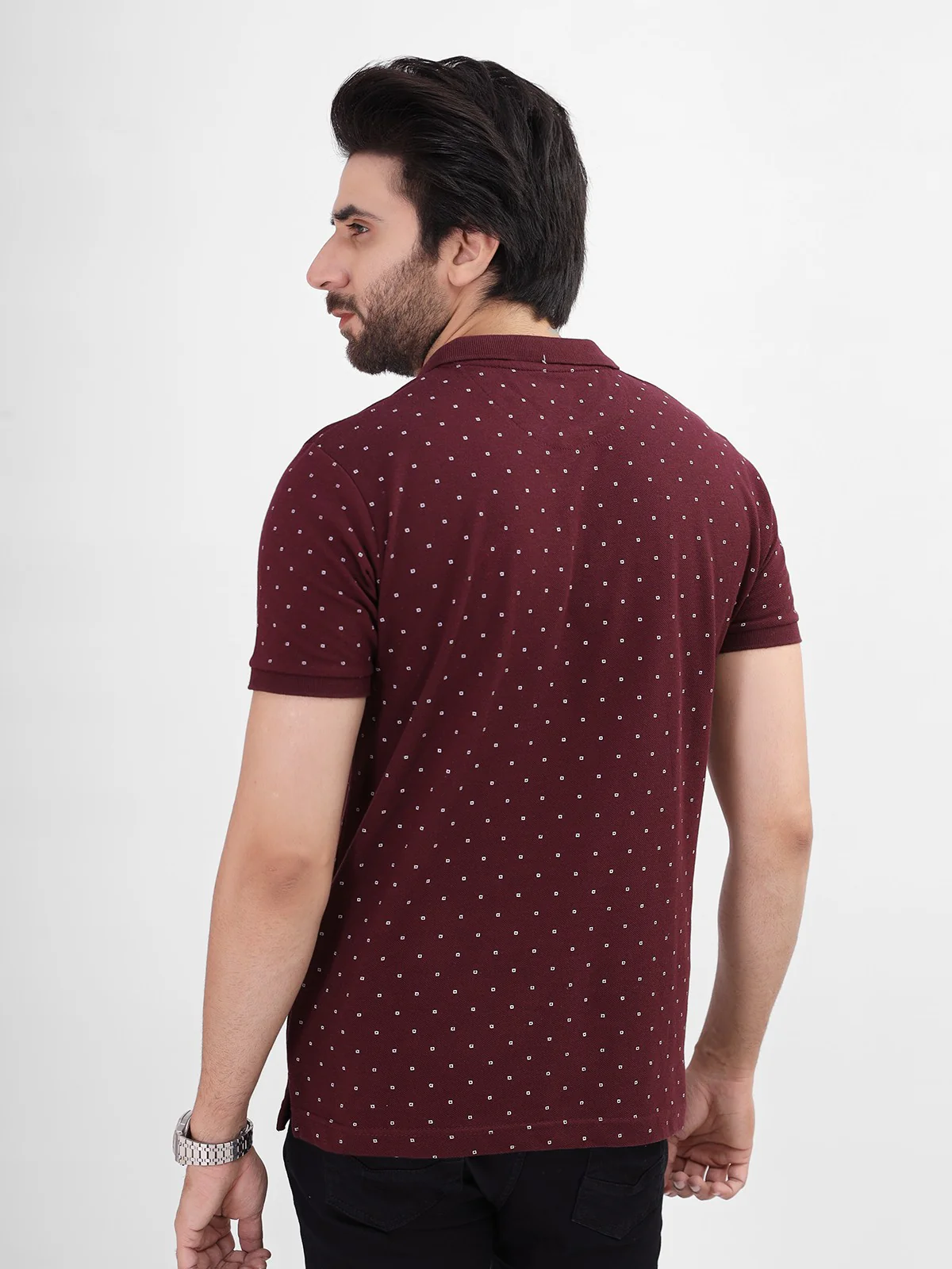 Men's Burgundy Polo Shirt - EMTPS21-011 - Image 2