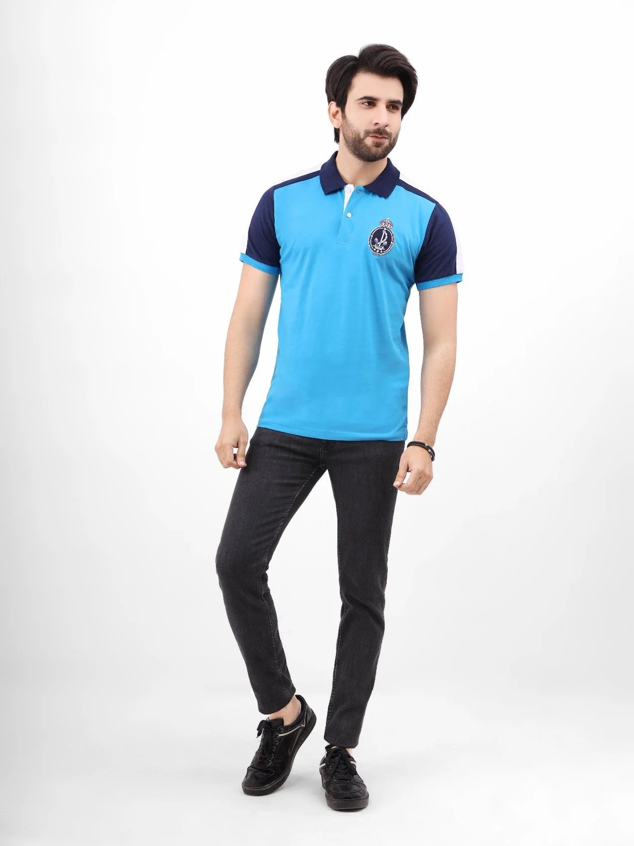 Men's Blue Polo Shirt - EMTPS21-023 - Image 2