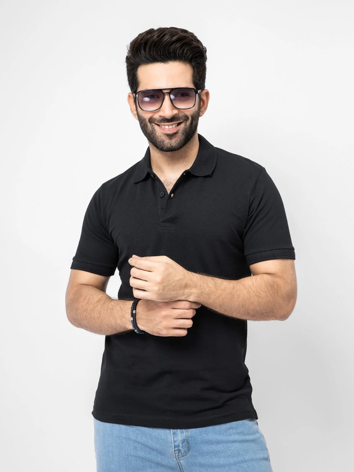 Men's Black Polo Shirt - EMTPS21-024 - Image 2
