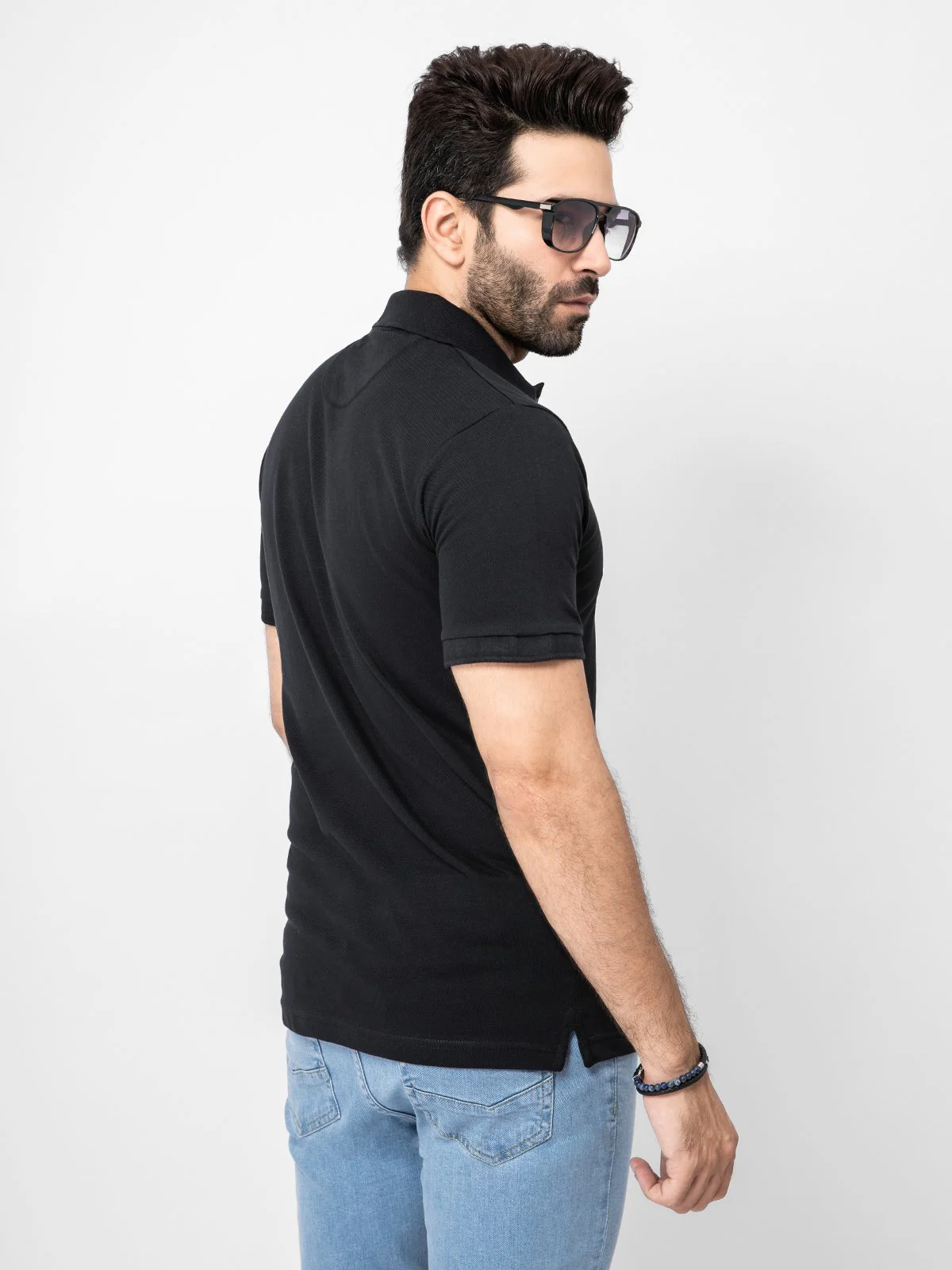 Men's Black Polo Shirt - EMTPS21-024 - Image 3
