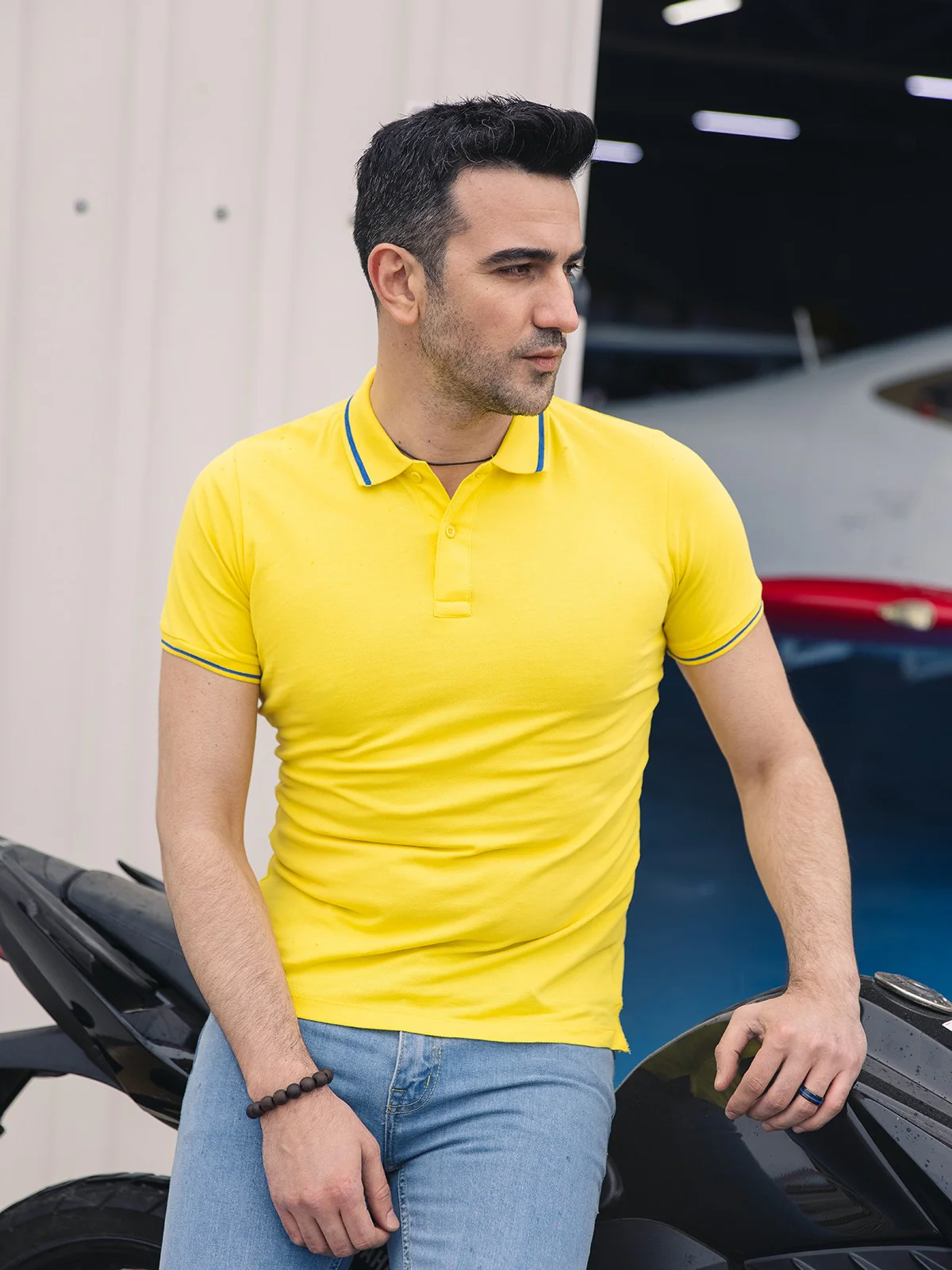 Men's Yellow Polo Shirt - EMTPS21-028 - Image 4