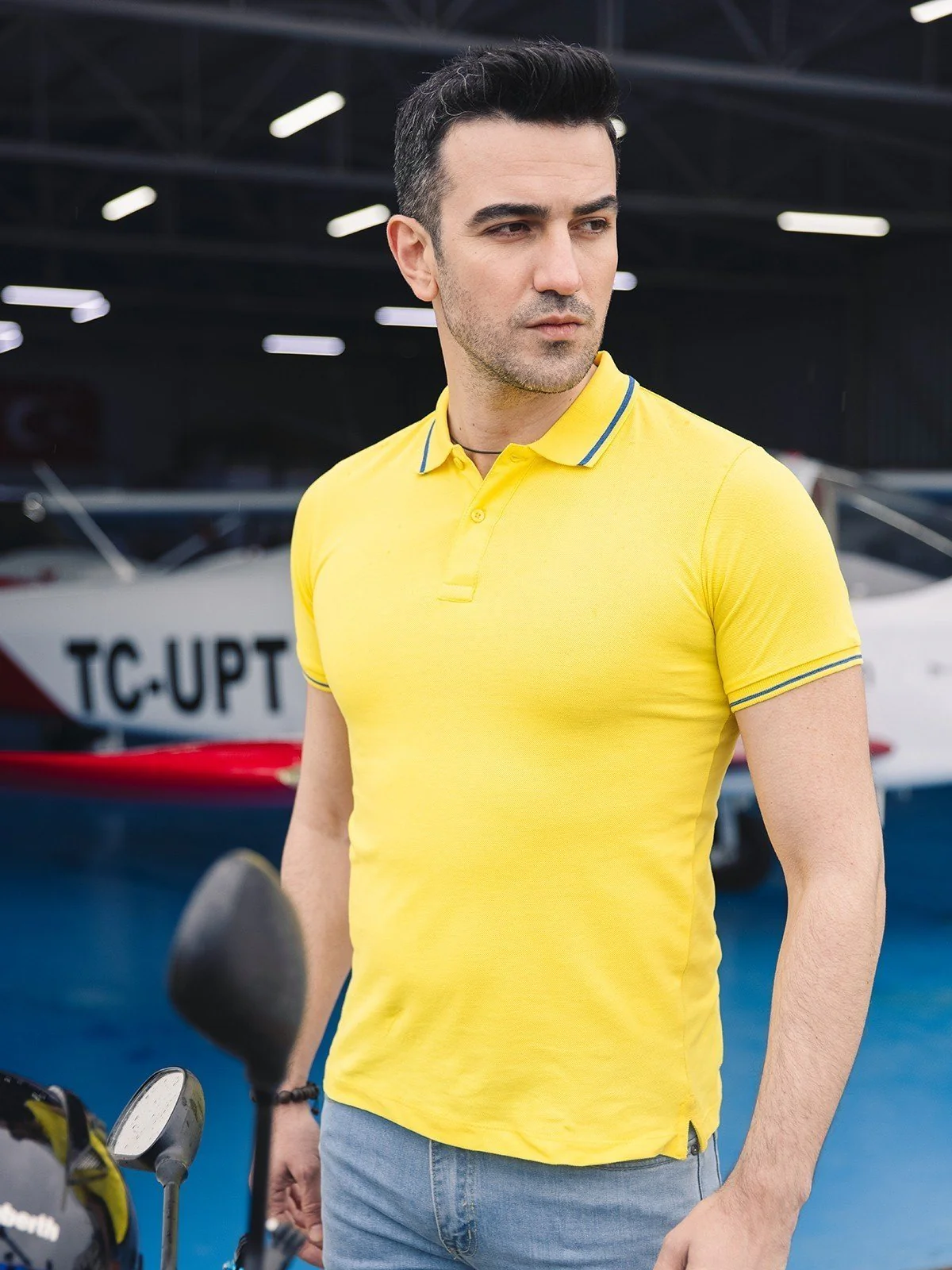 Men's Yellow Polo Shirt - EMTPS21-028 - Image 5