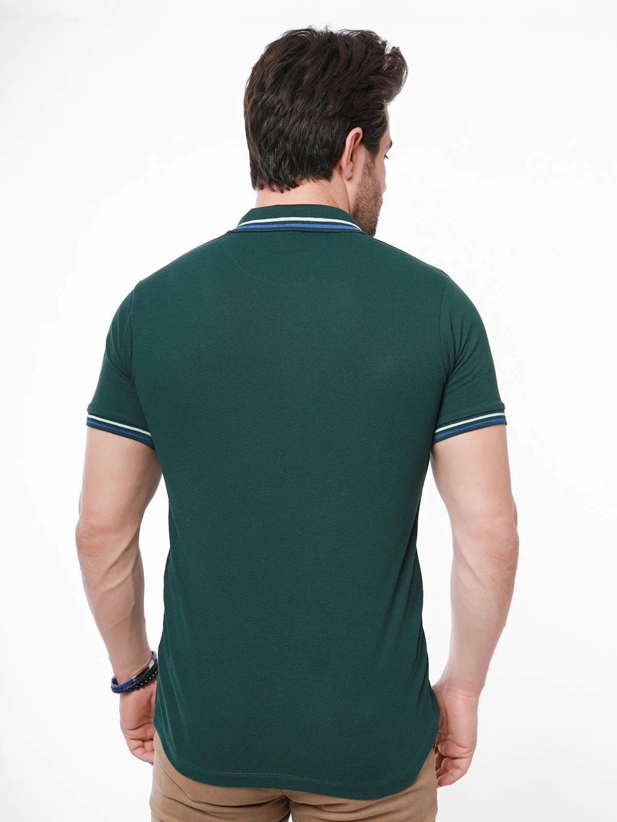 Men's Bottle Green Polo Shirt - EMTPS21-030 - Image 2