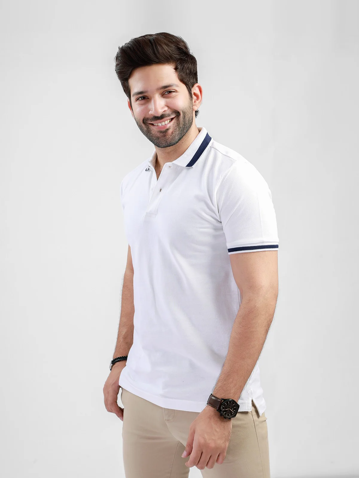 Men's Off White Polo Shirt - EMTPS21-032 - Image 2