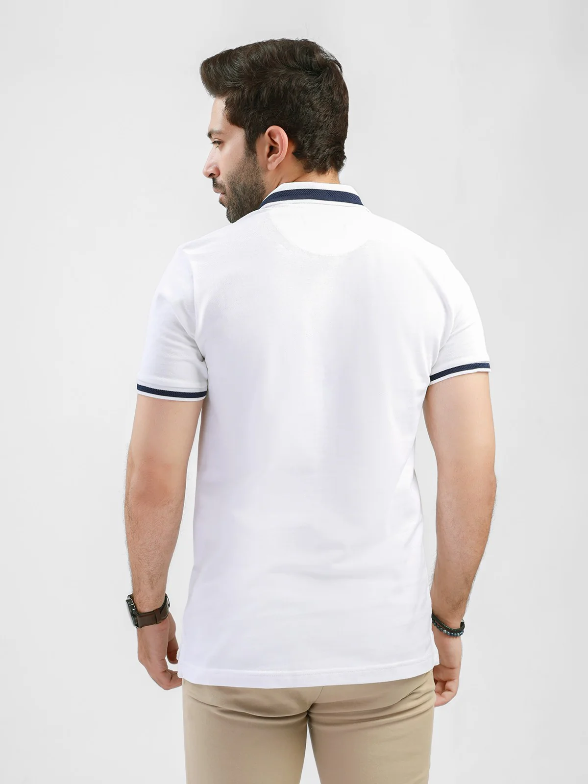 Men's Off White Polo Shirt - EMTPS21-032 - Image 3