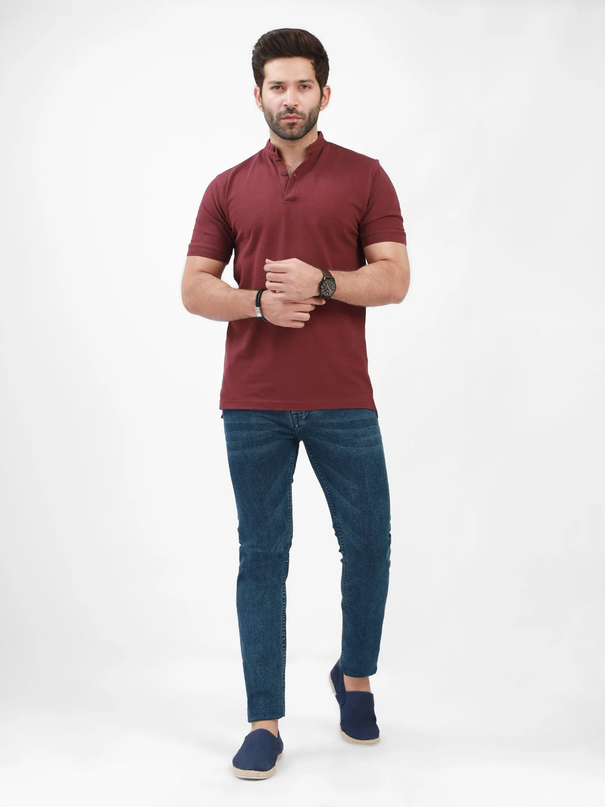 Men's Burgundy Polo Shirt - EMTPS21-039
