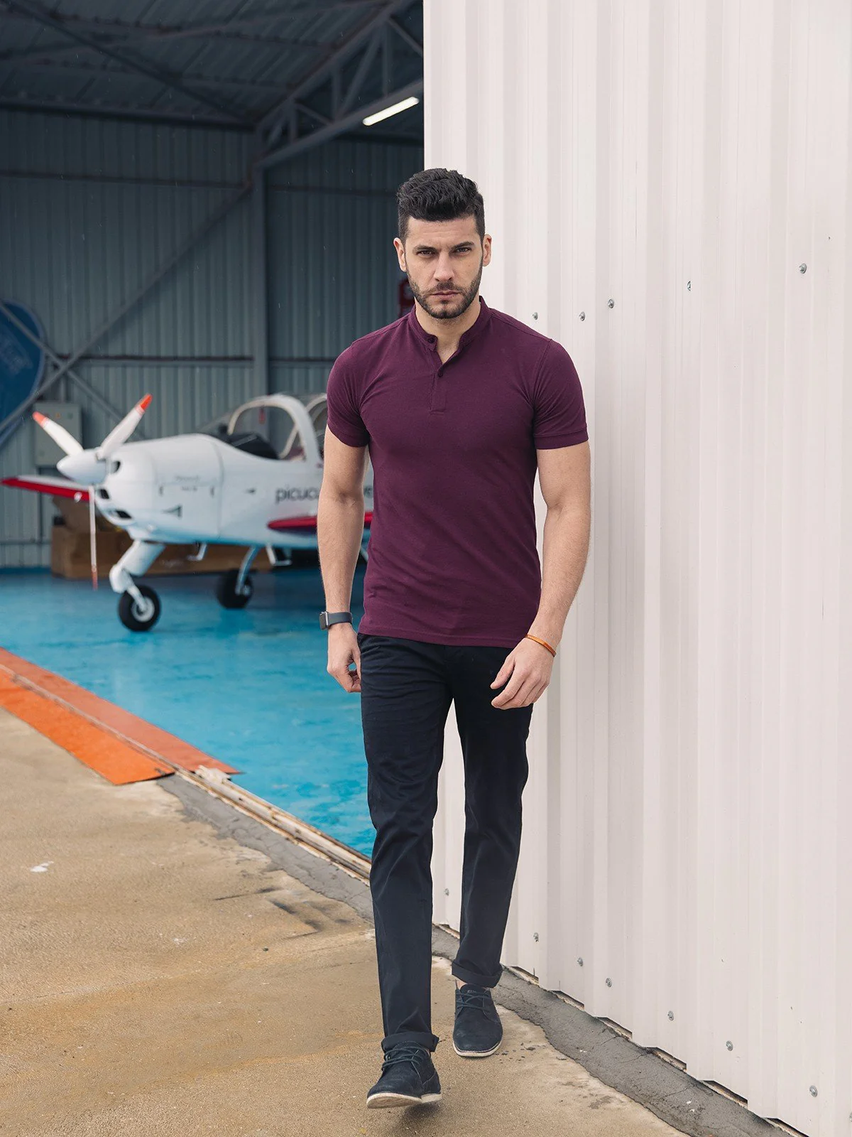 Men's Burgundy Polo Shirt - EMTPS21-039 - Image 5