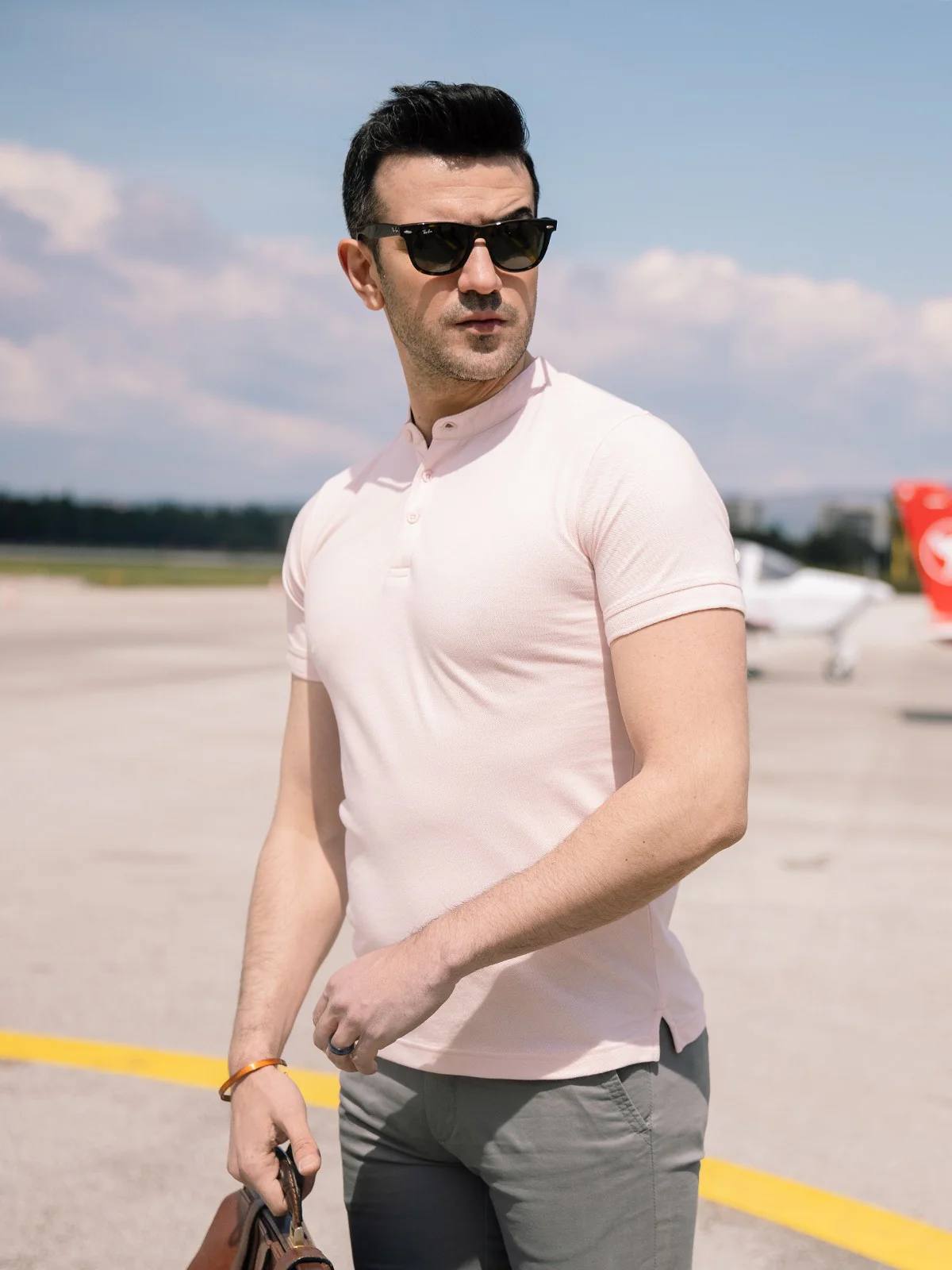 Men's Soft Pink Polo Shirt - EMTPS21-041 - Image 3