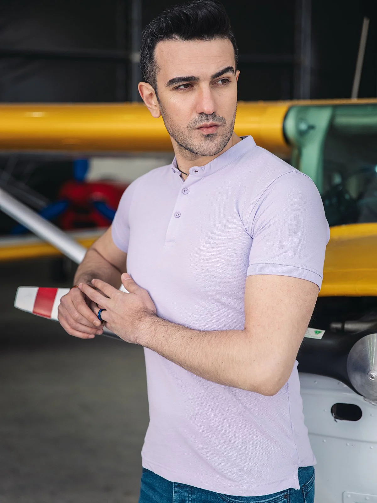 Men's Lavender Polo Shirt - EMTPS21-042 - Image 3