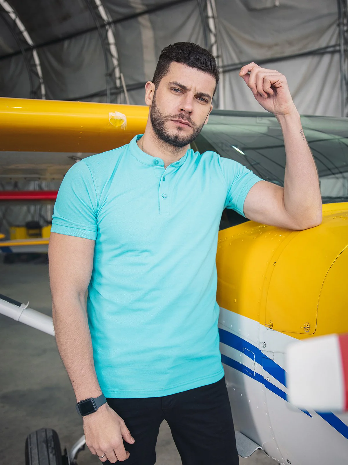 Men's Turquoise Polo Shirt - EMTPS21-043 - Image 2