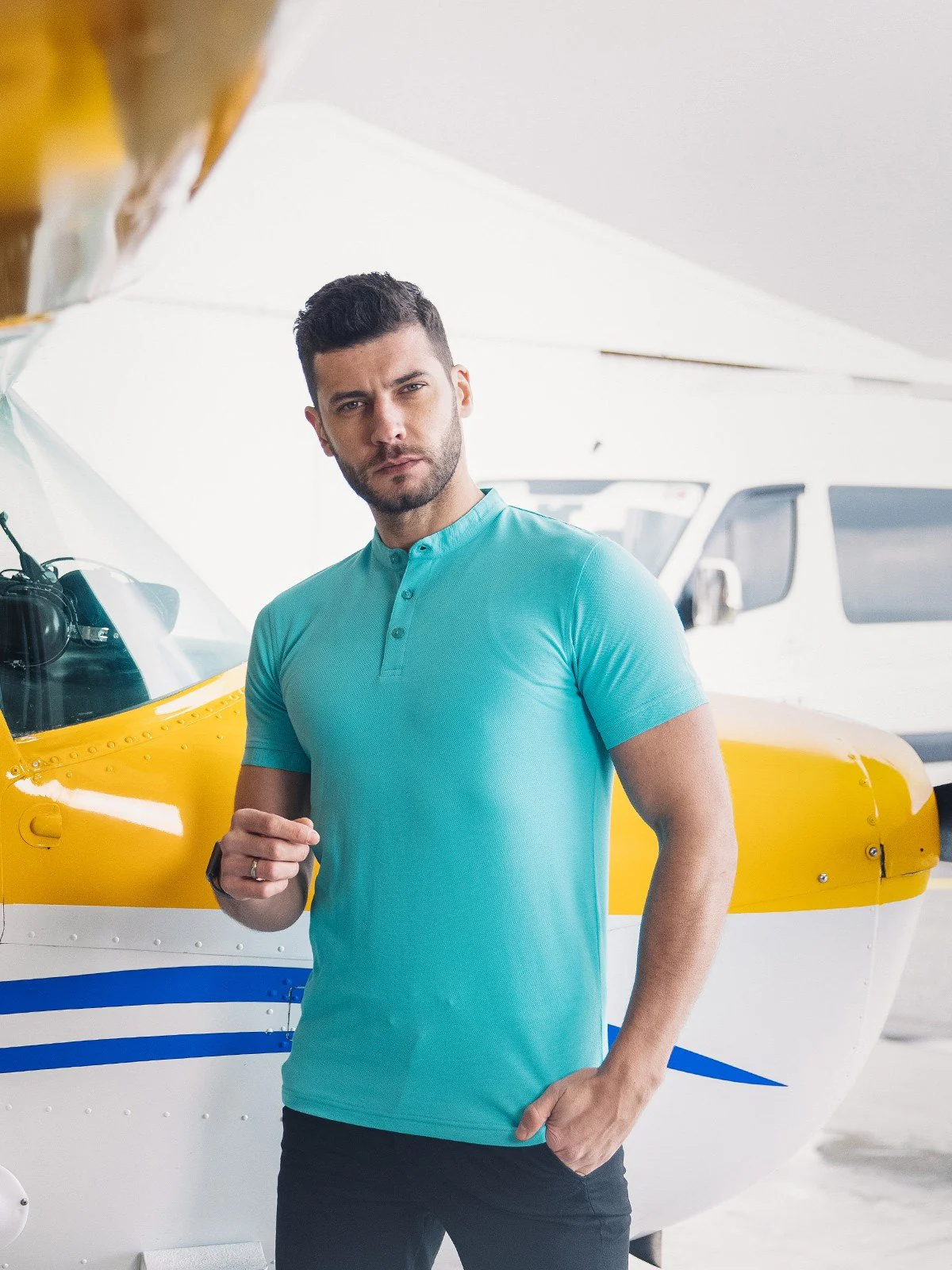 Men's Turquoise Polo Shirt - EMTPS21-043 - Image 4
