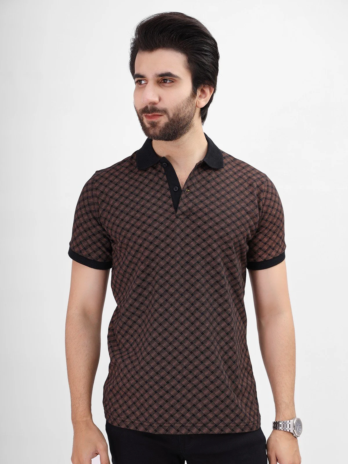 Men's Black Polo Shirt - EMTPS21-049 - Image 3
