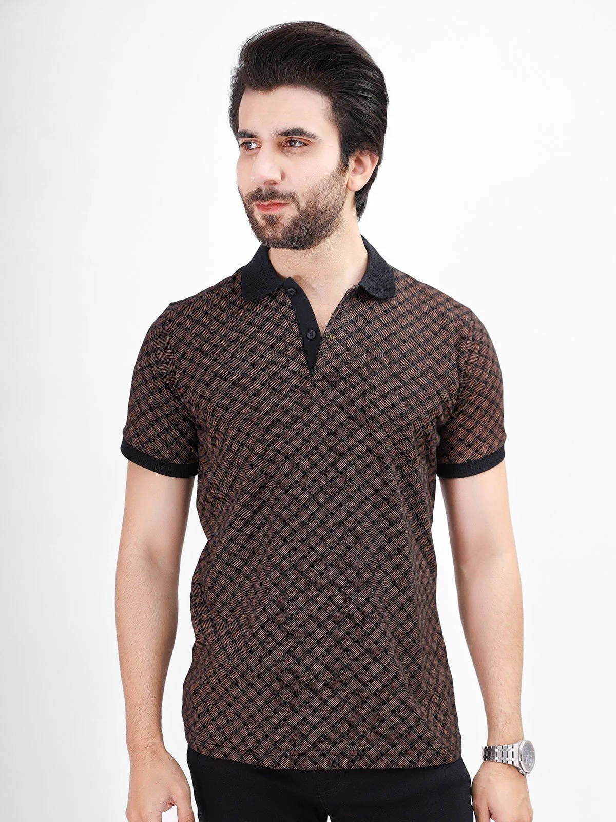 Men's Black Polo Shirt - EMTPS21-049 - Image 5