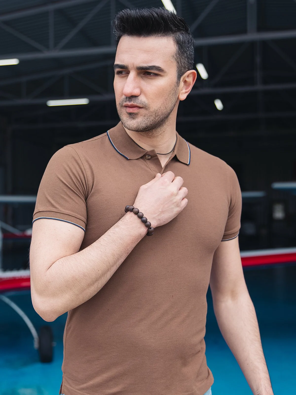 Men's Brown Polo Shirt - EMTPS21-050 - Image 4