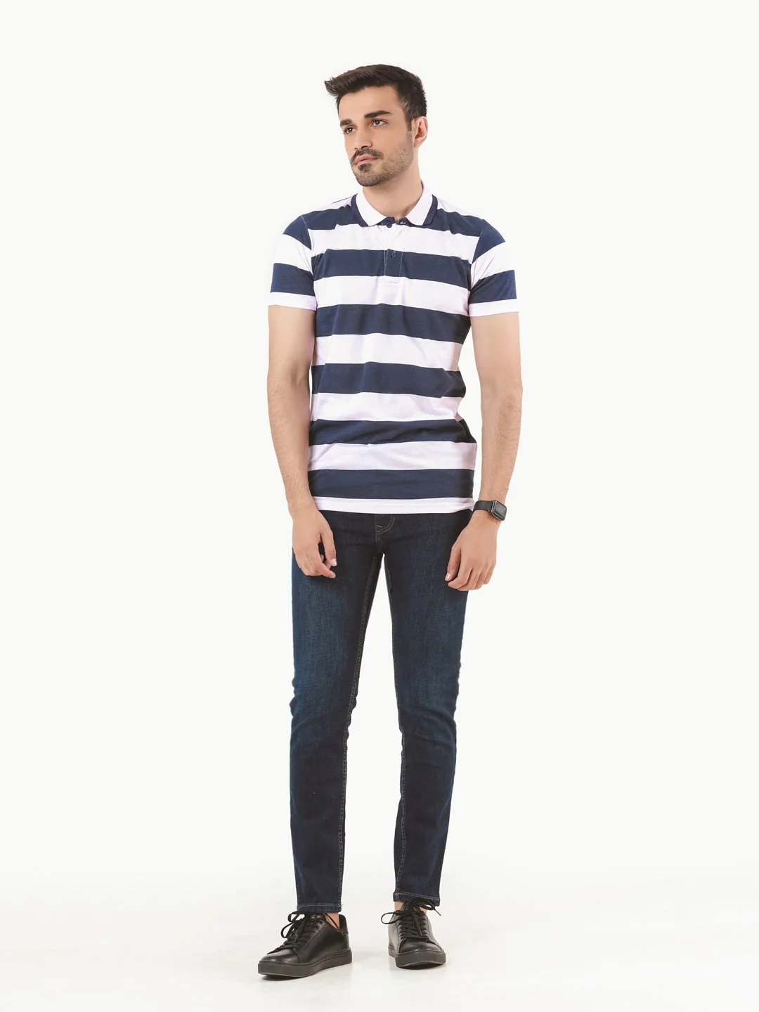 Men's Blue & Peach Polo Shirt - EMTPS21-059 - Image 2
