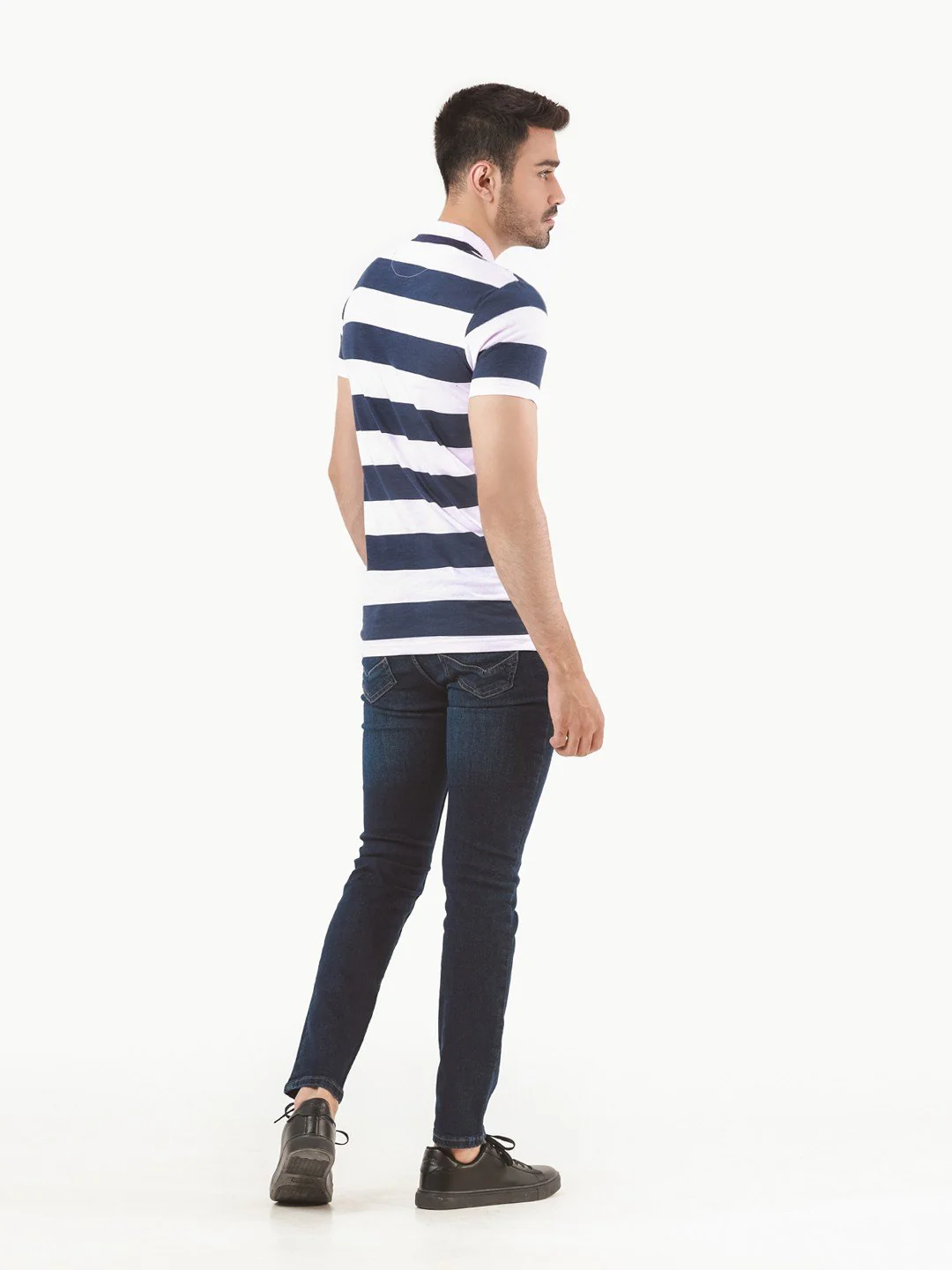 Men's Blue & Peach Polo Shirt - EMTPS21-059 - Image 4