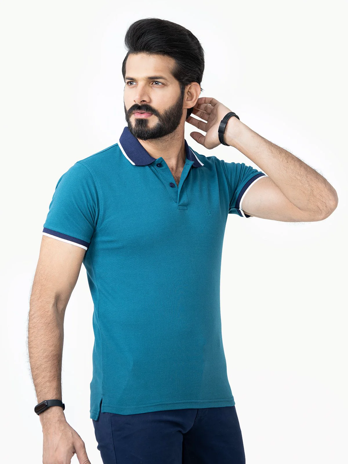 Men's Teal Blue Polo Shirt - EMTPS22-003 - Image 3