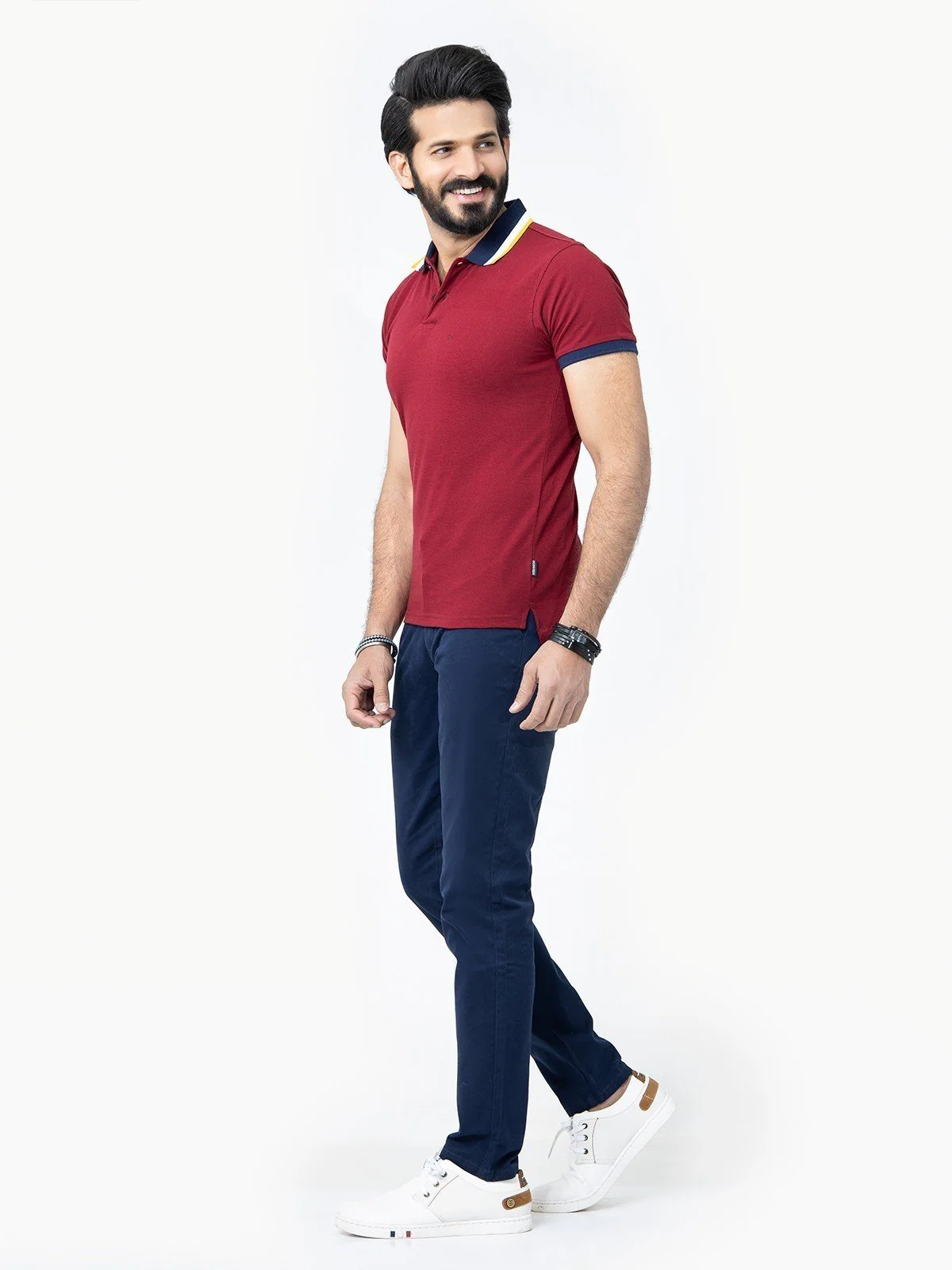 Men's Burgundy Polo Shirt - EMTPS22-005 - Image 2