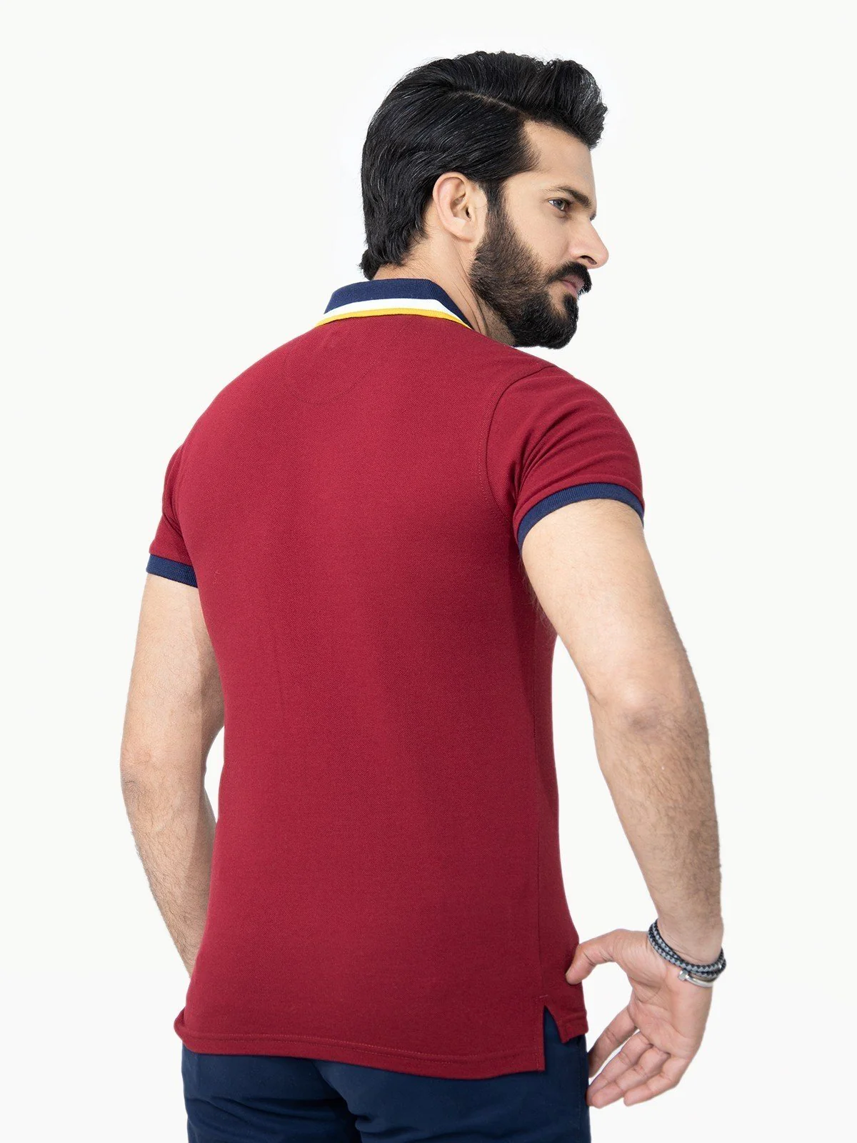 Men's Burgundy Polo Shirt - EMTPS22-005 - Image 3