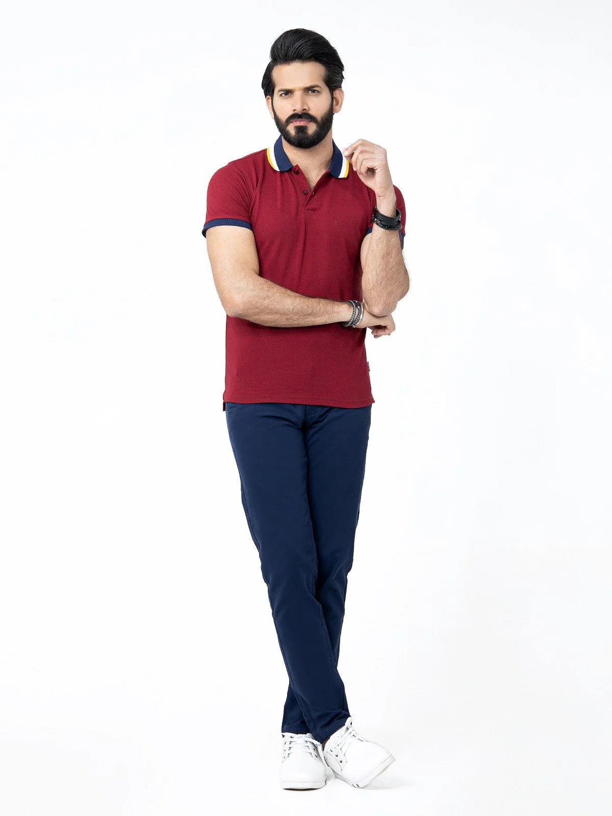 Men's Burgundy Polo Shirt - EMTPS22-005 - Image 4