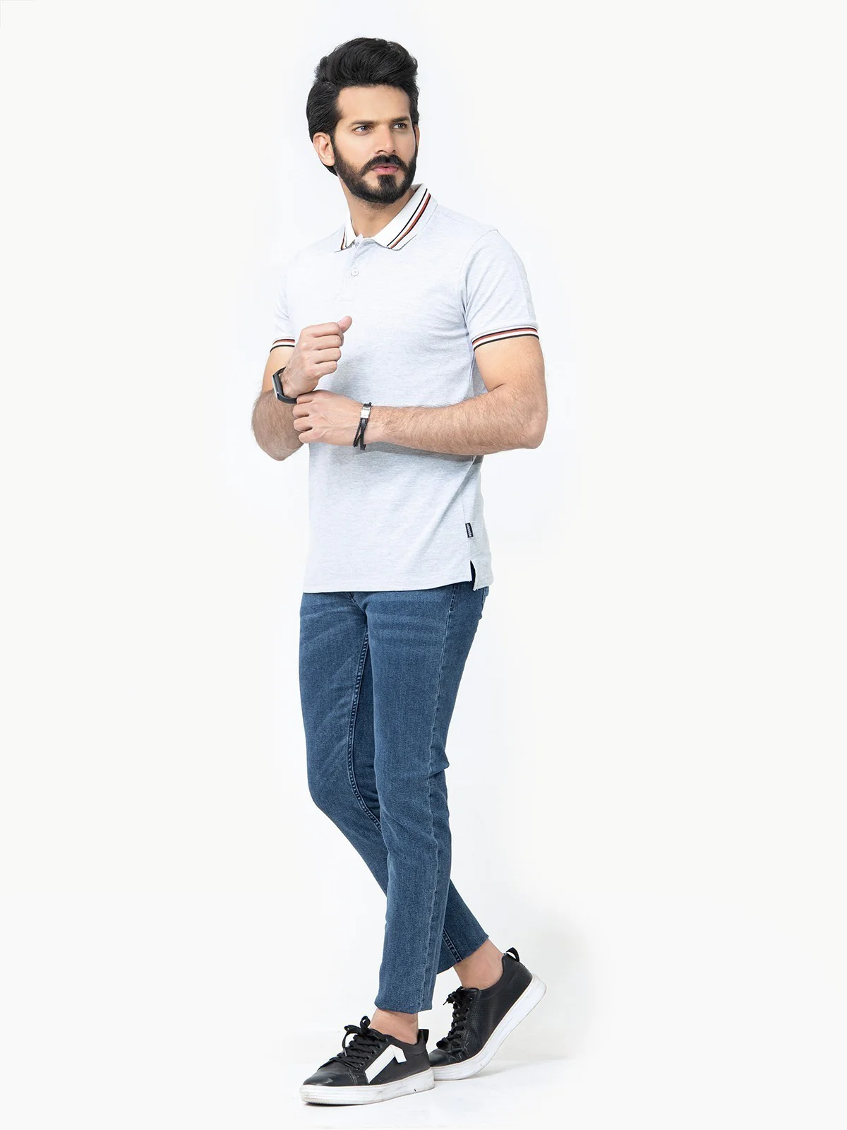 Men's Heather Grey Polo Shirt - EMTPS22-010 - Image 2