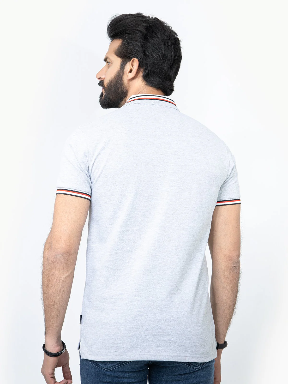 Men's Heather Grey Polo Shirt - EMTPS22-010 - Image 3