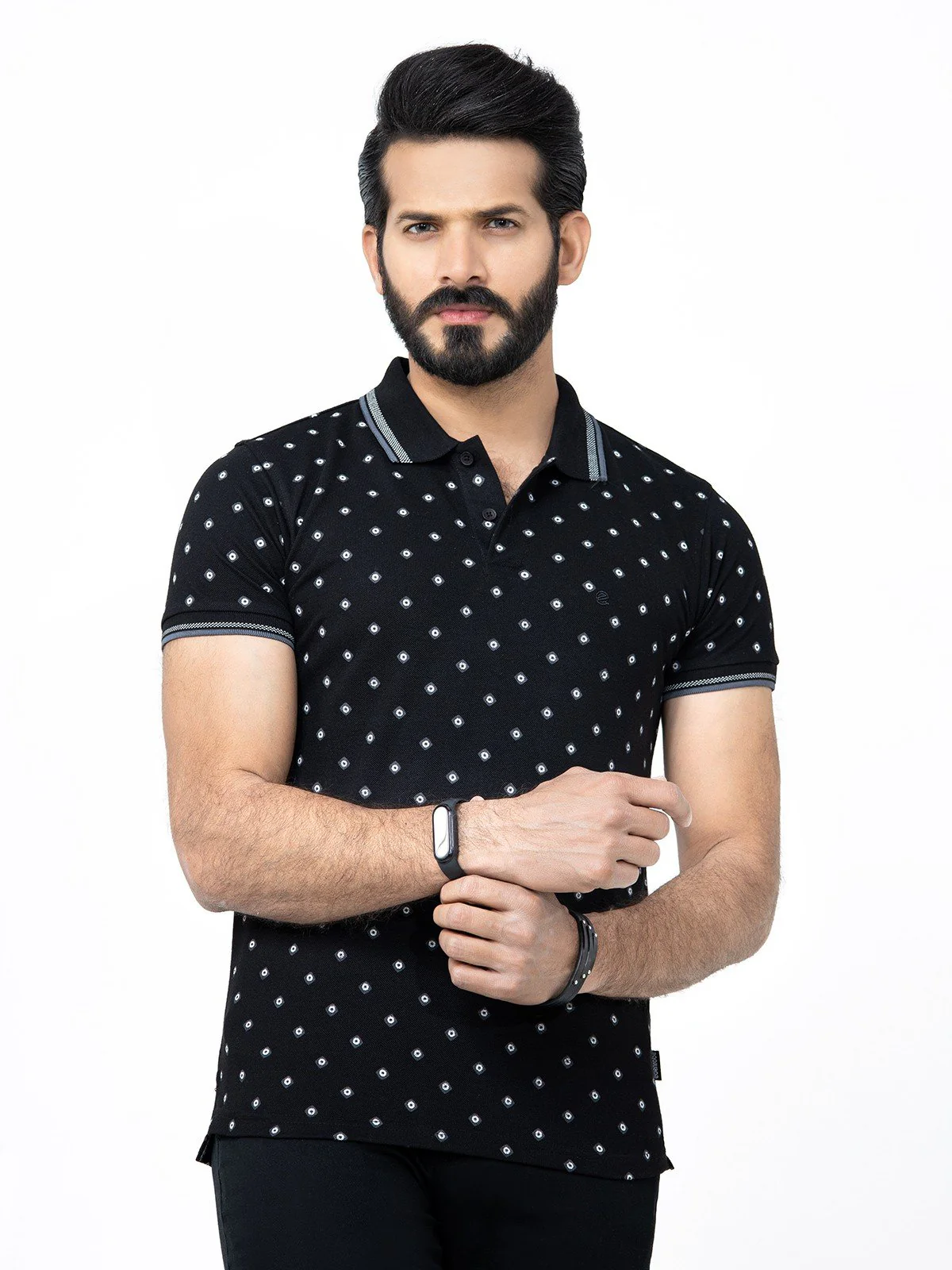 Men's Black Polo Shirt - EMTPS22-012 - Image 4