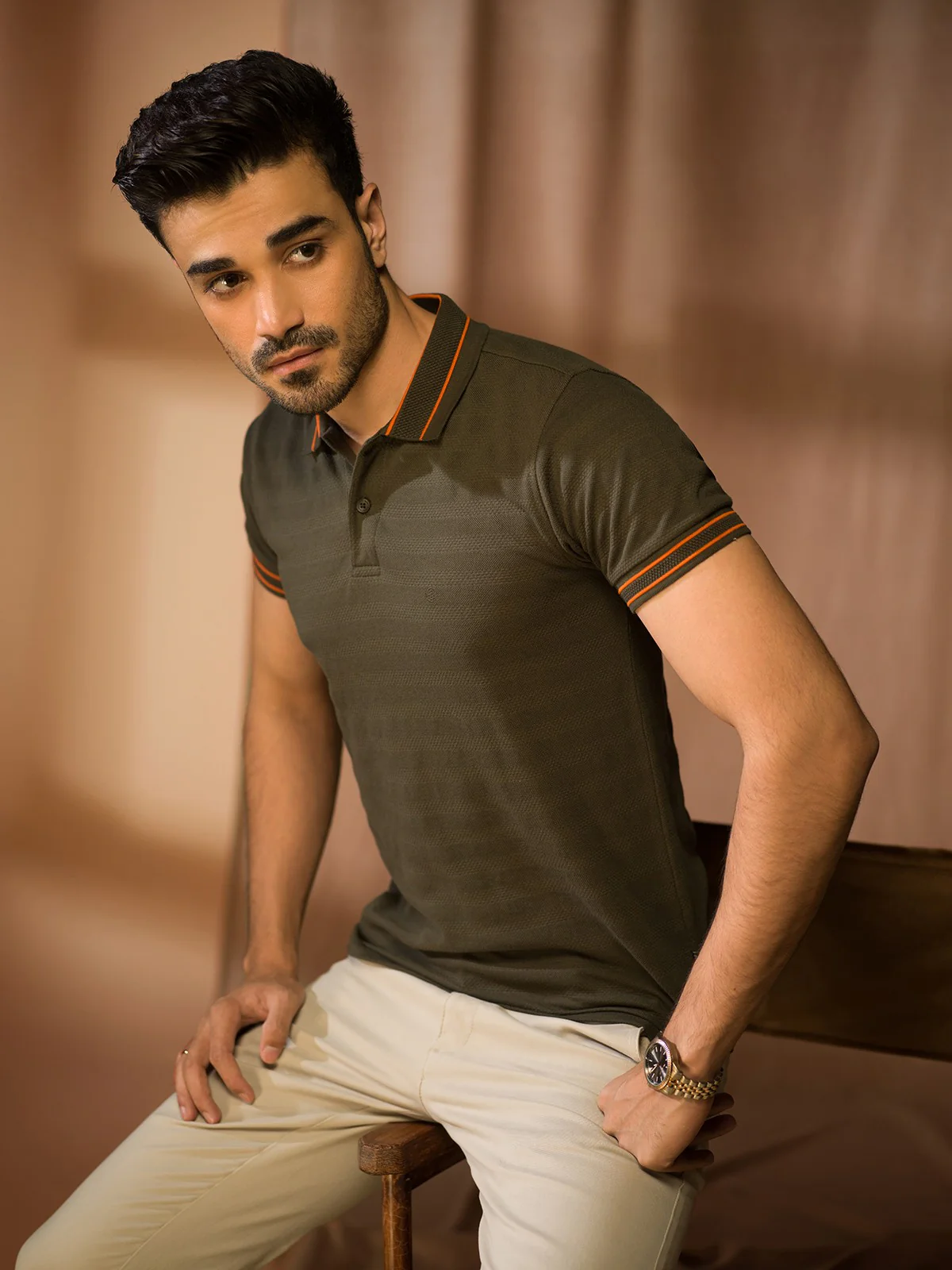 Men's Olive Polo Shirt - EMTPS22-013 - Image 5