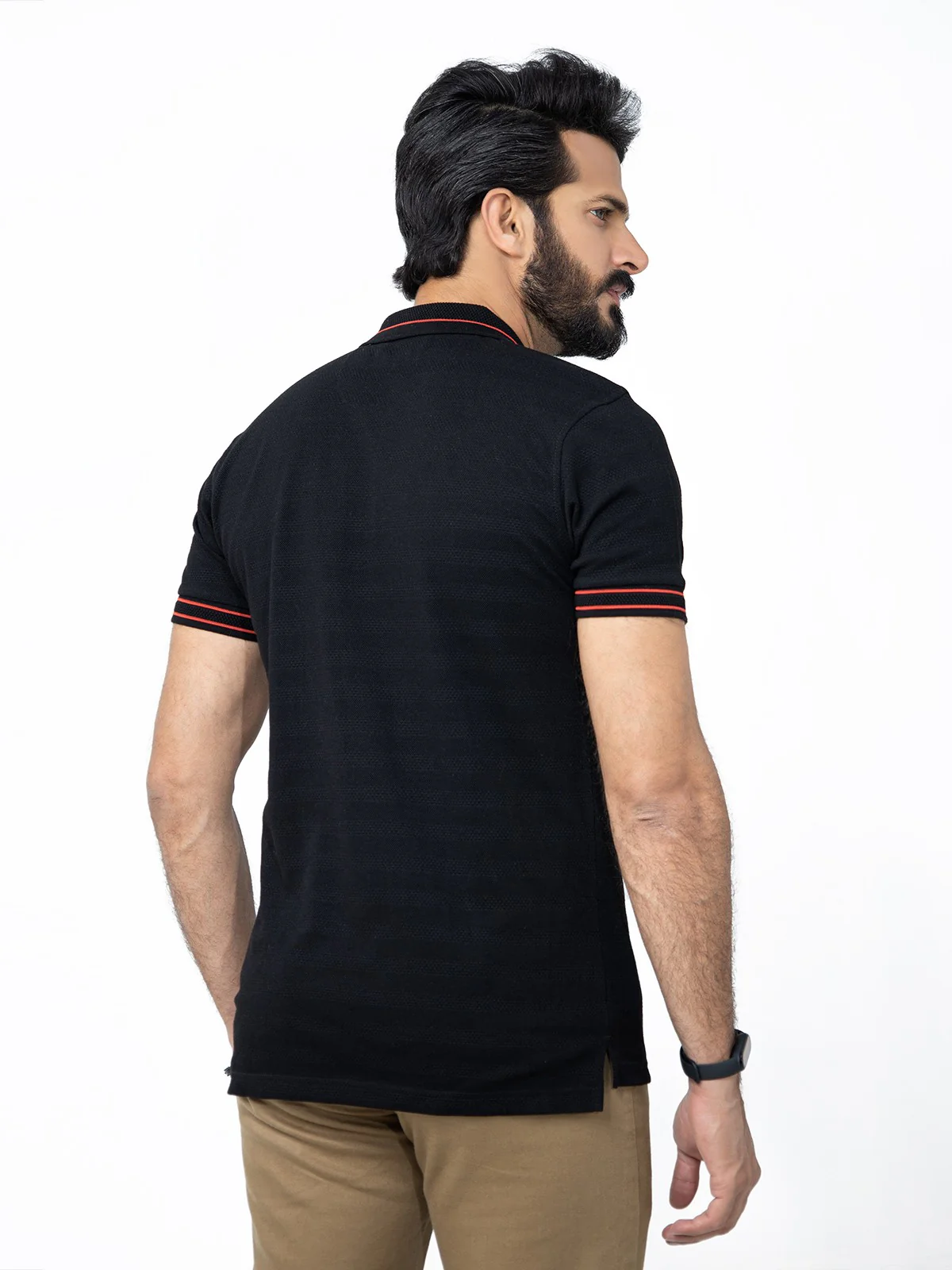 Men's Black Polo Shirt - EMTPS22-014 - Image 3