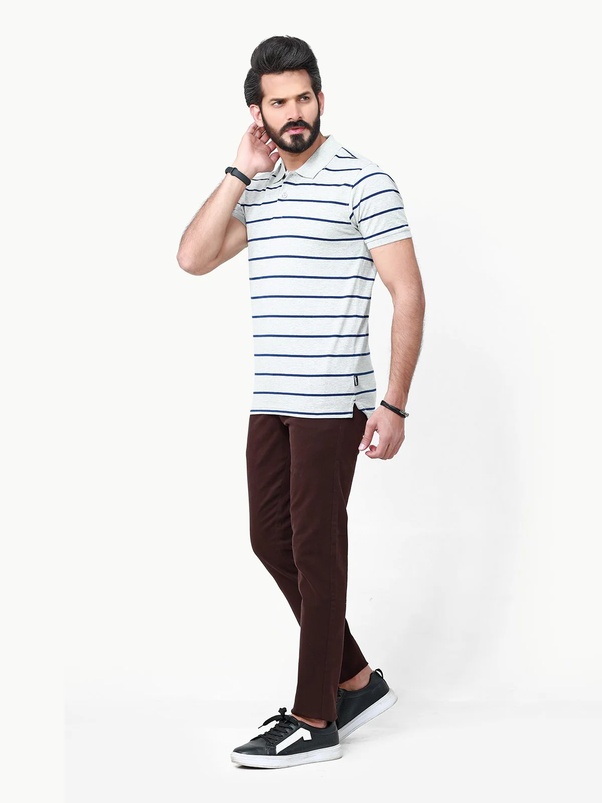 Men's Heather Grey Polo Shirt - EMTPS22-015 - Image 3