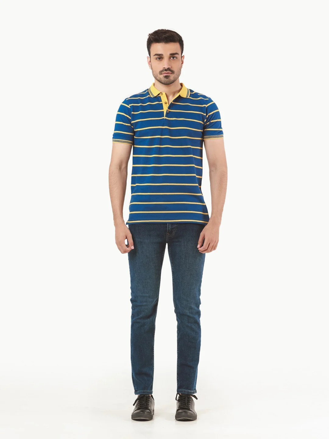 Men's Blue & Yellow Polo Shirt - EMTPS22-022 - Image 2