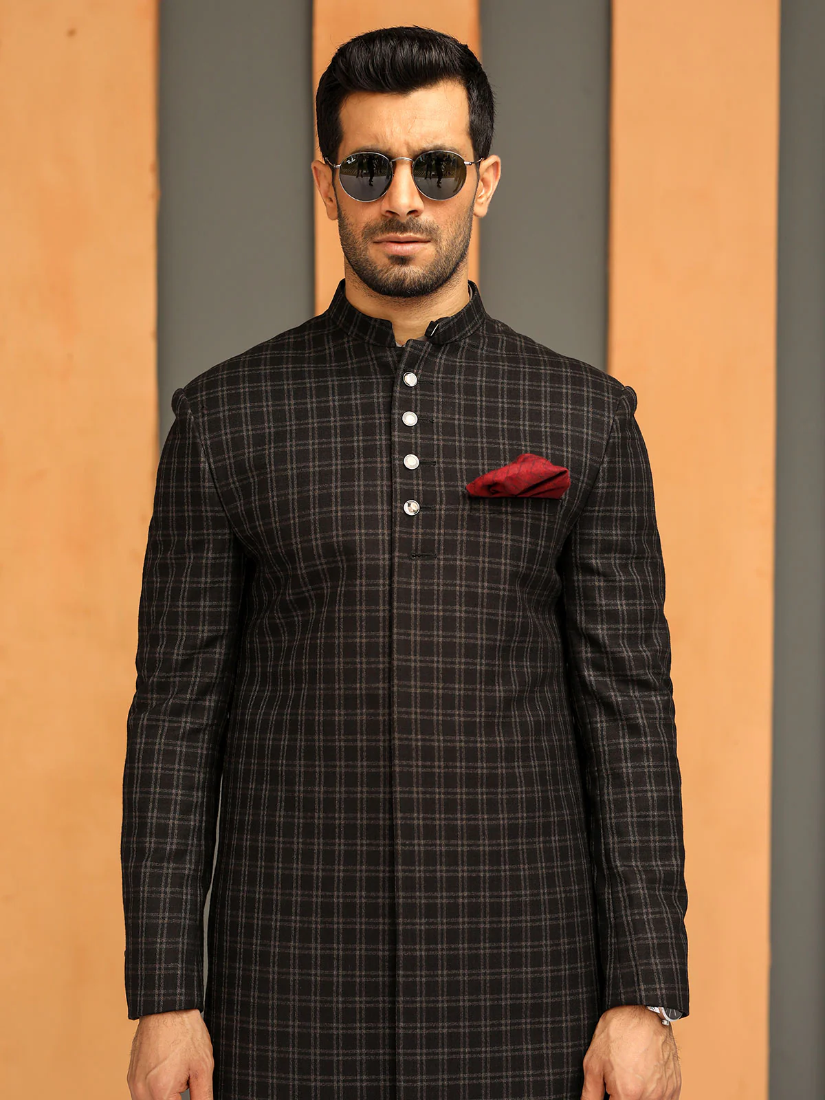 Men's Brown Sherwani - EMTS18-7170 - Image 2