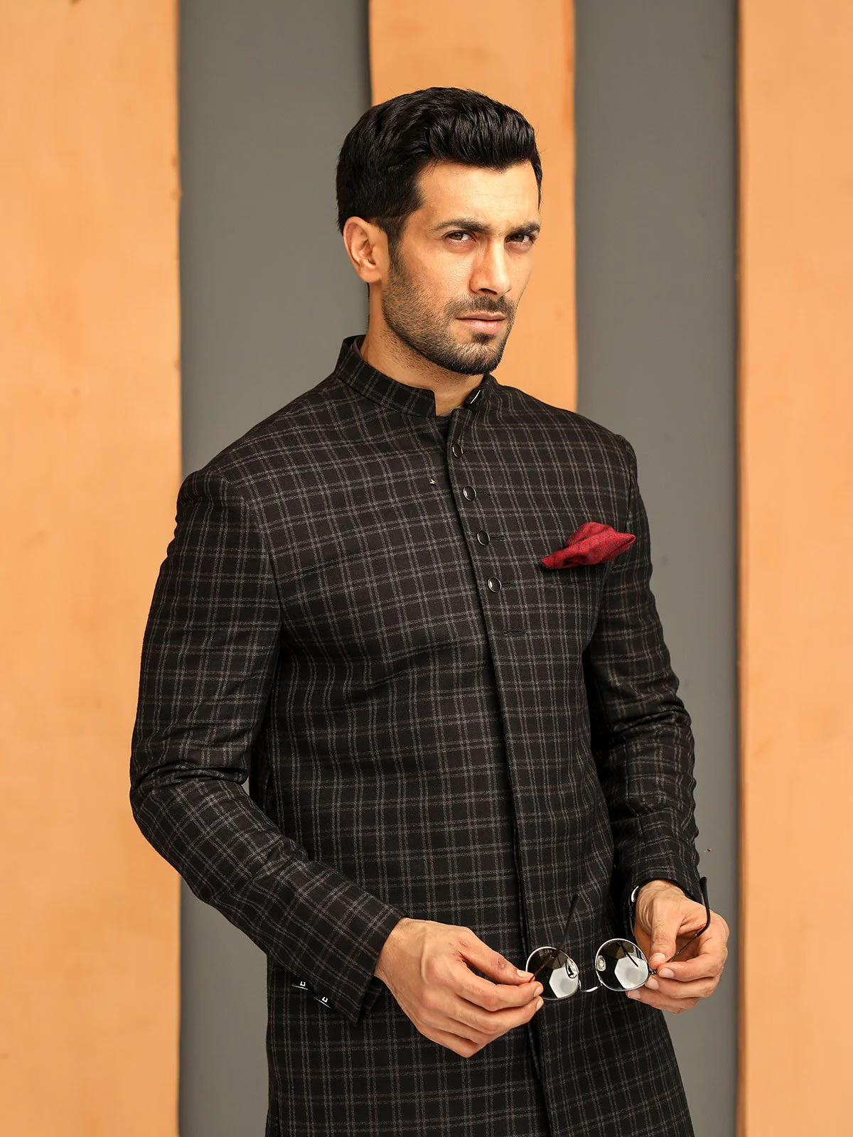 Men's Brown Sherwani - EMTS18-7170 - Image 3