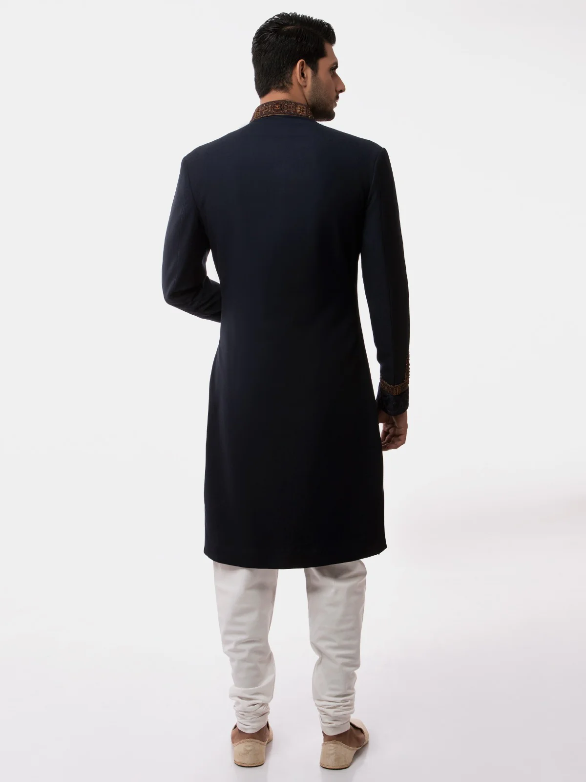 Men's Navy Blue Sherwani - EMTS19-7148 - Image 5
