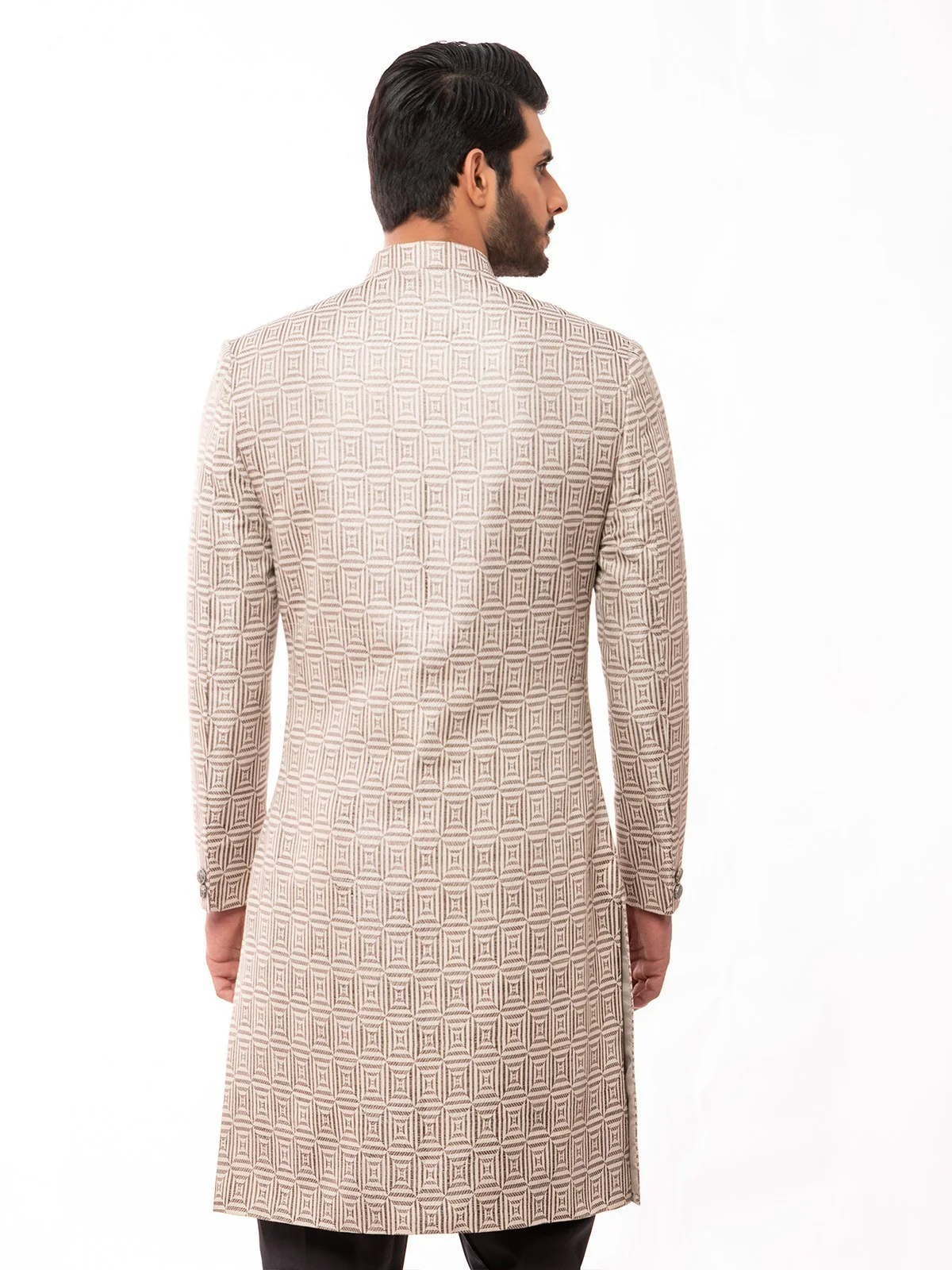 Men's Beige Sherwani - EMTS19-7164 - Image 4