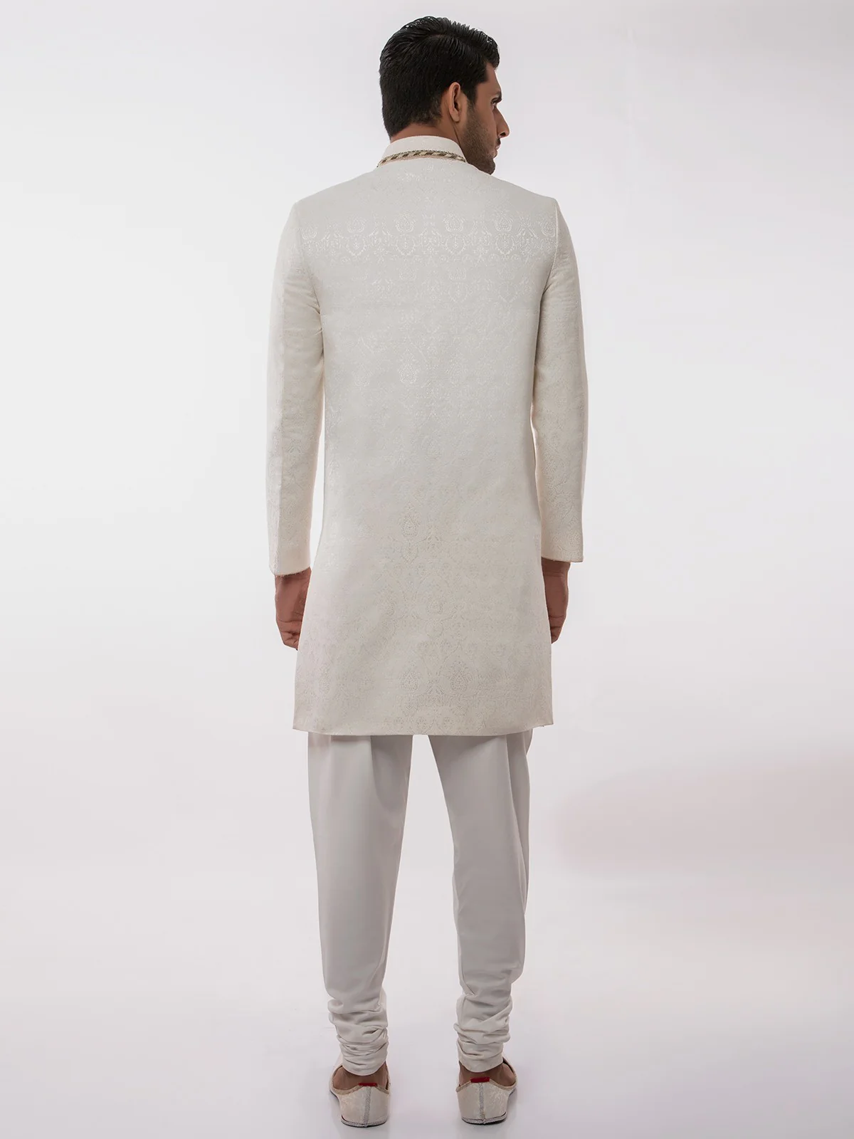 Men's Off White Sherwani - EMTS19-7189 - Image 3