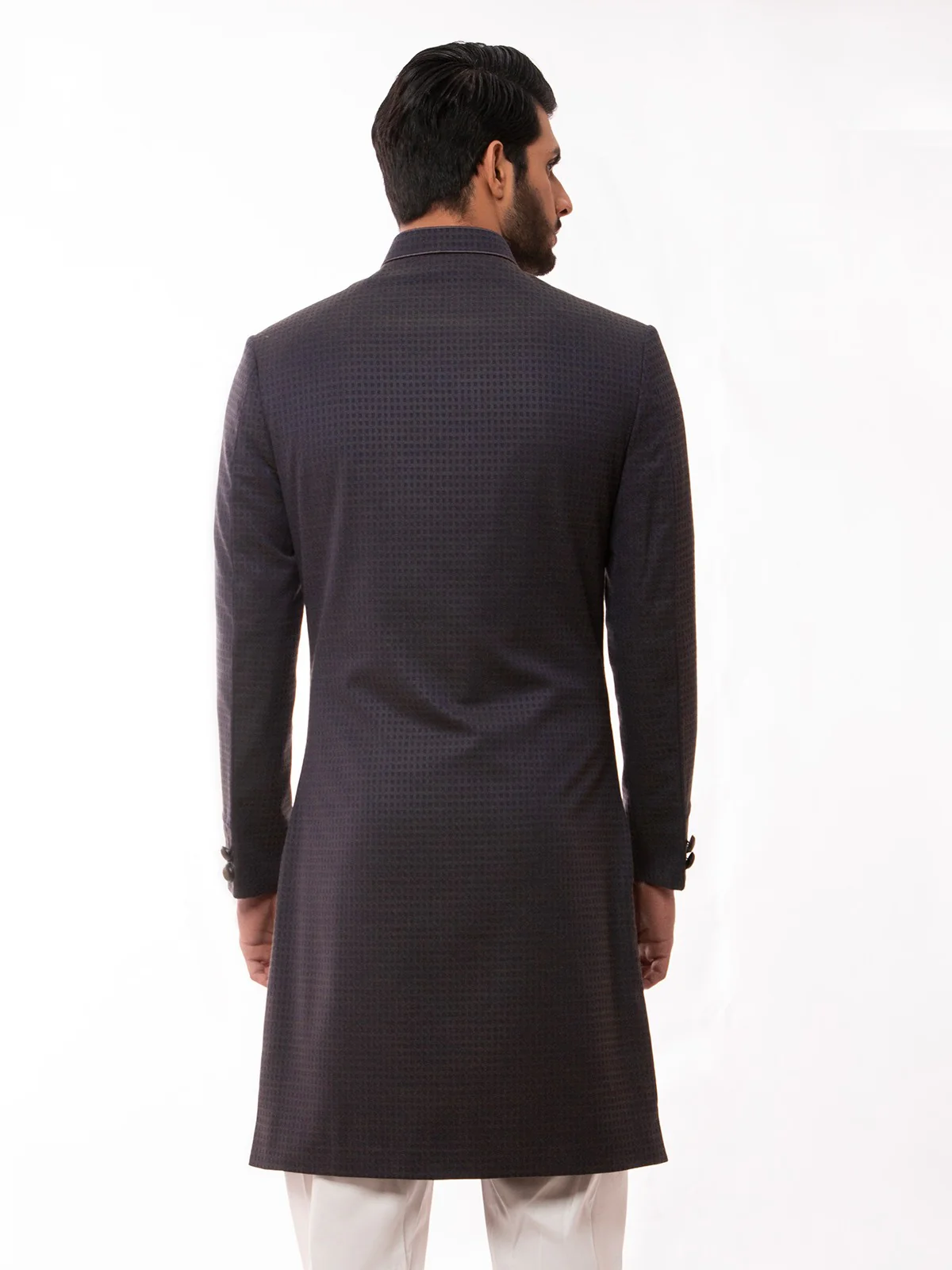 Men's Dark Purple Sherwani - EMTS19-7193 - Image 5