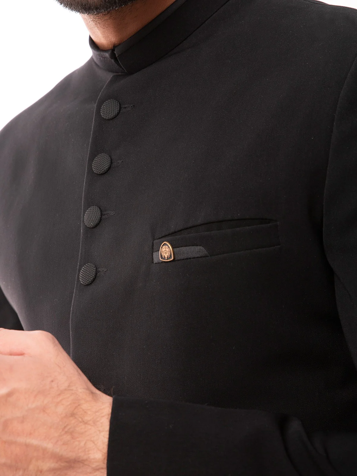 Men's Black Sherwani - EMTS19-7200 - Image 2