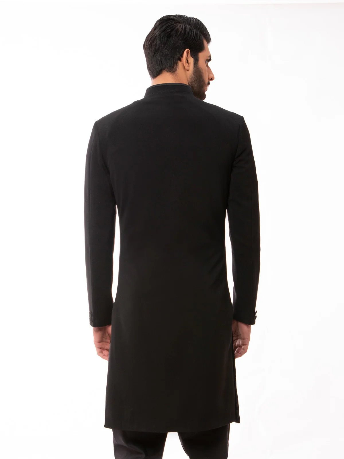 Men's Black Sherwani - EMTS19-7200 - Image 4