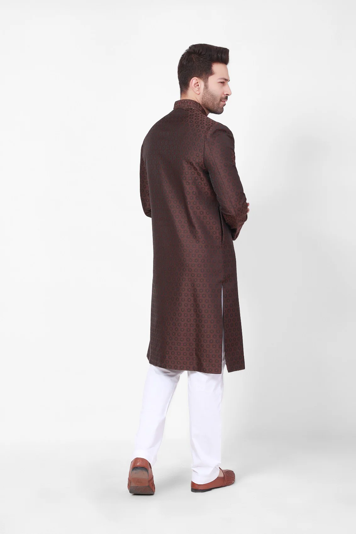 Men's Brown Sherwani - EMTS21-7194 - Image 6