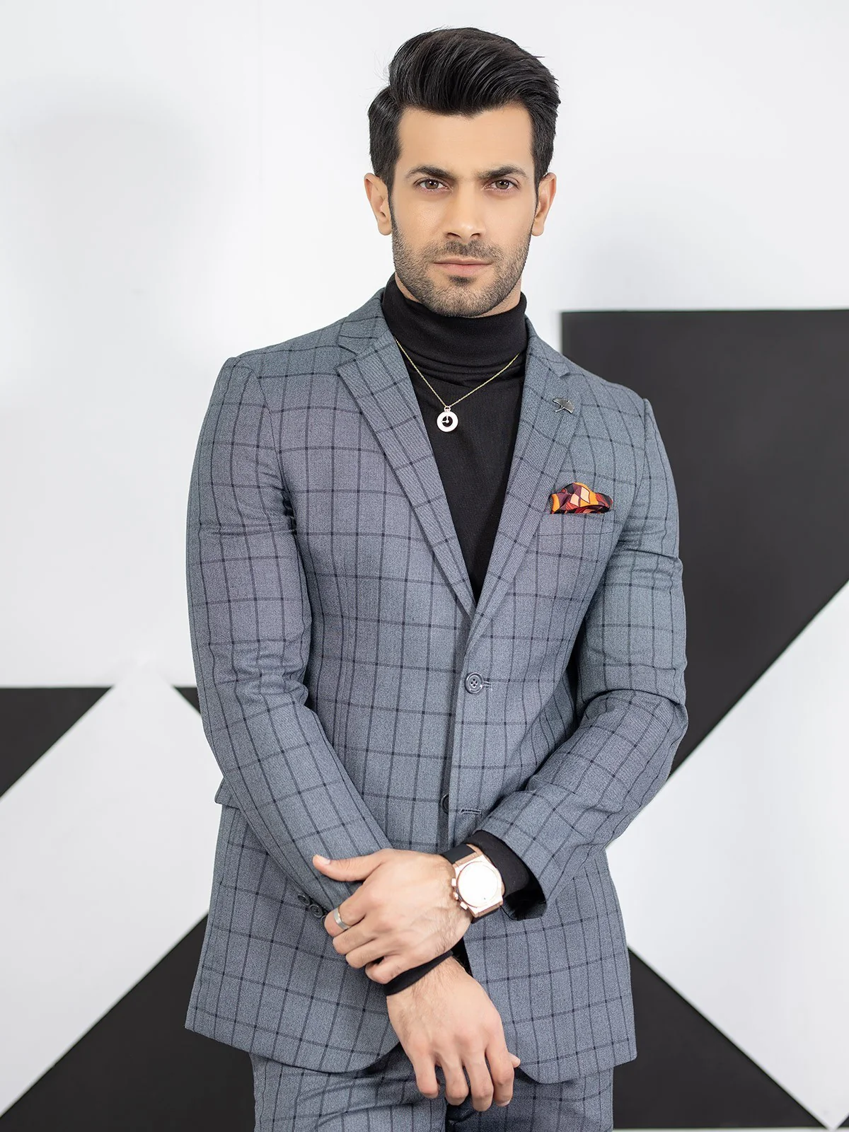 Men's Grey Single Breast - EMTSB19-8112 - Image 2